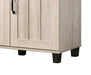 Giga Corby oak finish 3-door shoe cabinet with dusty gray doors, modern storage solution for footwear organization.