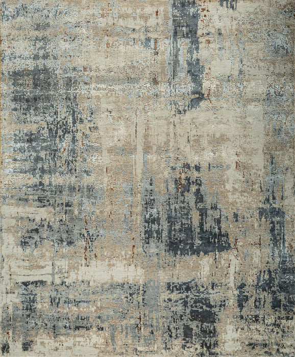 8' X 10' Abstract Hand Knotted Area Rug - Brown