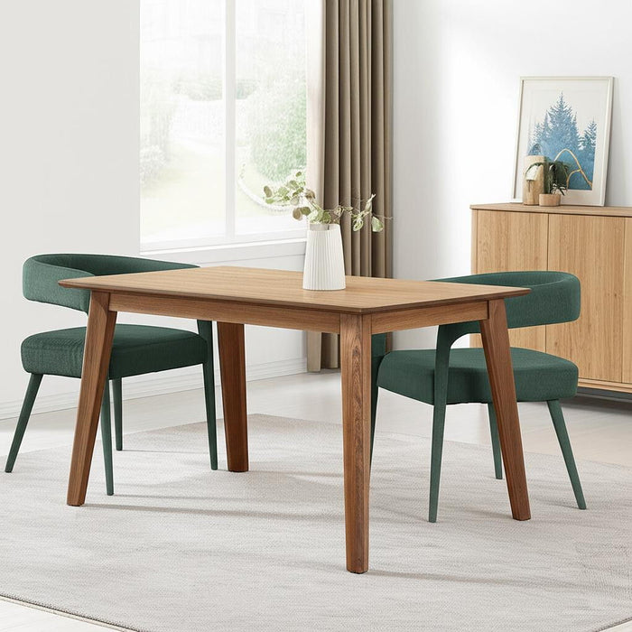 Upholstered Linen Open Back Dining Side Chairs (Set of 2) - Green