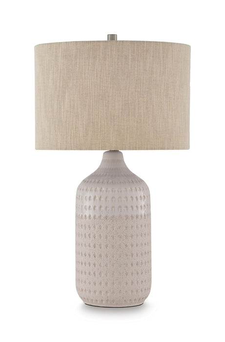 Capwich - Ceramic Table Lamp - Beige / White