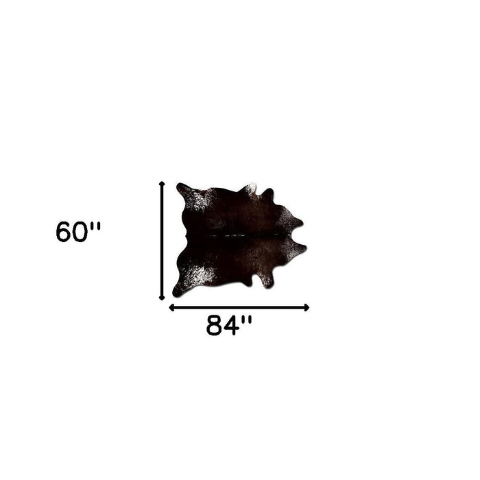 5' x 7' Cowhide - Area Rug - Chocolate And White
