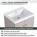 Giga contemporary freestanding bathroom vanity with resin sink, soft-close cabinet doors, sleek design, and modern style.