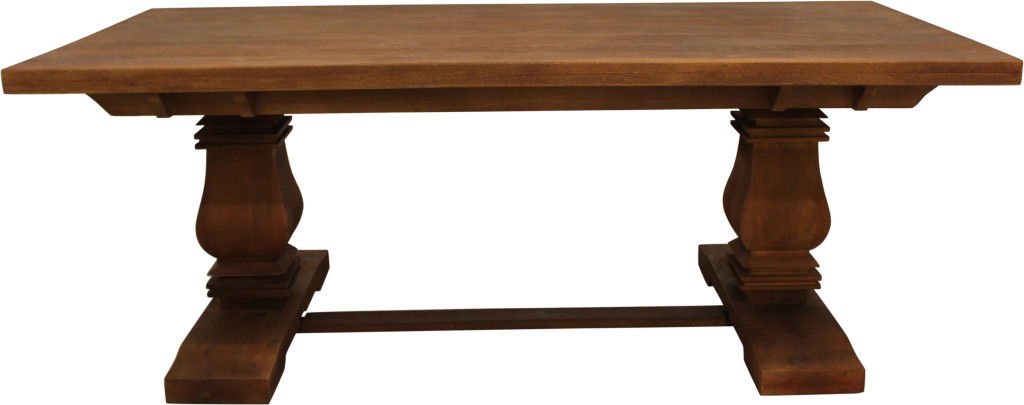 81" Solid Wood Trestle Base Dining Table - Brown