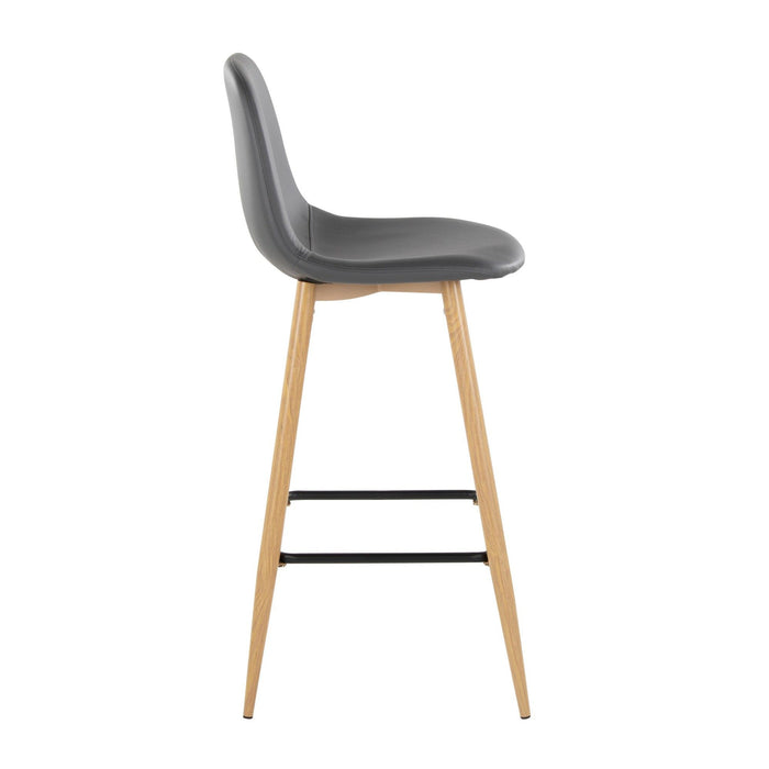 Pebble - 30" Fixed-Height Barstool (Set of 2) - Natural Legs