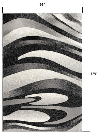 8' x 10' Modern Abstract Dhurrie Polypropylene Area Rug - Gray