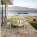 Set of four Giga Modern striped blocking single chairs with waterproof, fade-resistant fabric, featuring colorful striped upholstery.