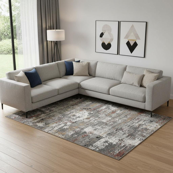 8' X 10' Abstract Area Rug (551127) - Gray