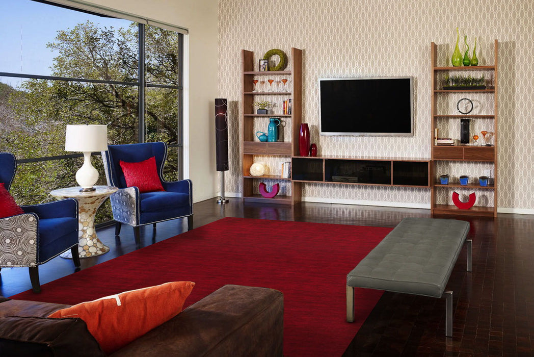 10' x 13' Wool Hand Woven Area Rug - Red