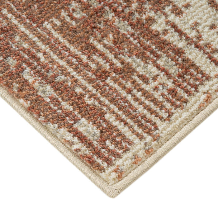 9' x 12' Geometric Power Loom Area Rug - Sand And Ivory