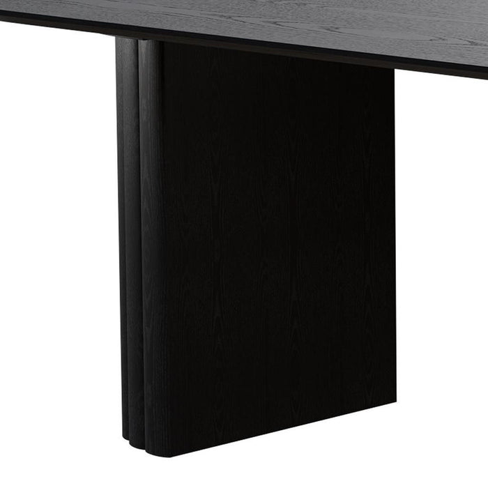 86'' Wood Double Pedestal Base Oval Dining Table - Black