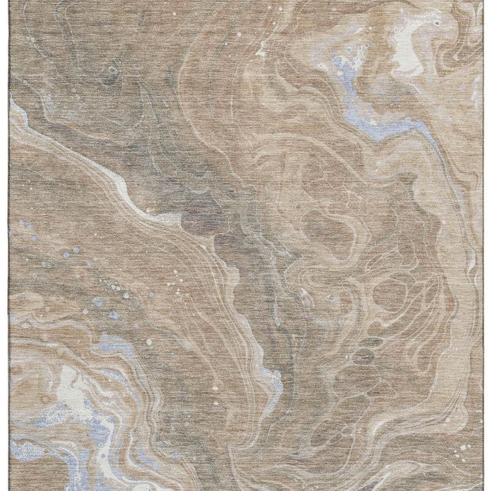 10' X 14' Abstract Washable Area Rug With UV Protection (697650) - Taupe / Beige / Gray