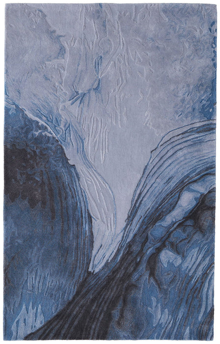 12' X 9' Abstract Hand Tufted Area Rug - Blue / Gray