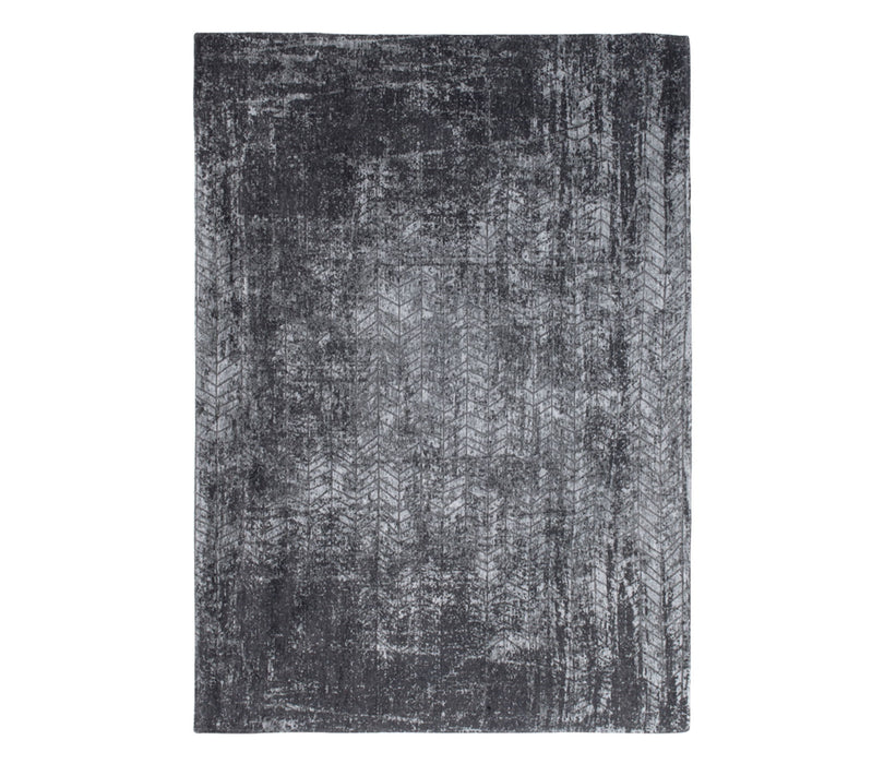 9' x 13' Chevron Non Skid Area Rug - Black And Gray