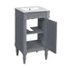Giga bathroom vanity with integrated sink, storage cabinet with door, compact freestanding design in a modern drop-in style