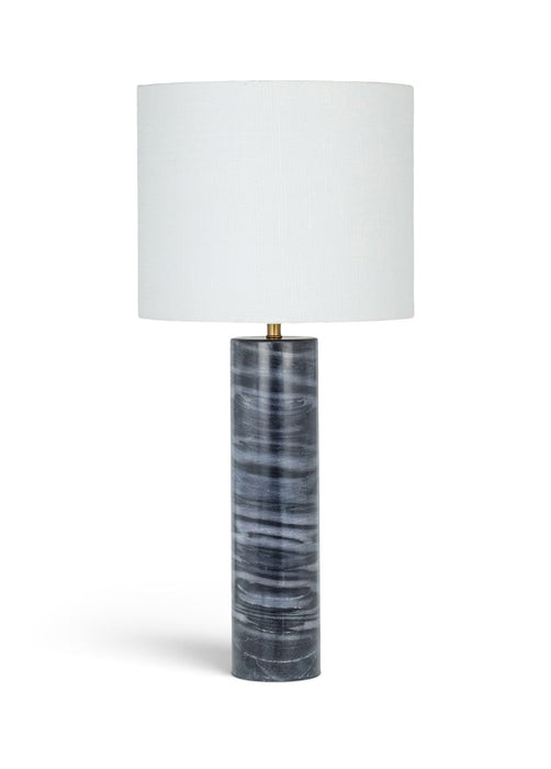 Meridian Furniture Titan textured fabric table lamp with a modern design, featuring a cylindrical base and fabric shade.