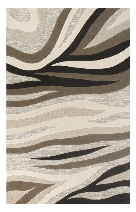 5' x 8' Wool Area Rug - Black Or Beige