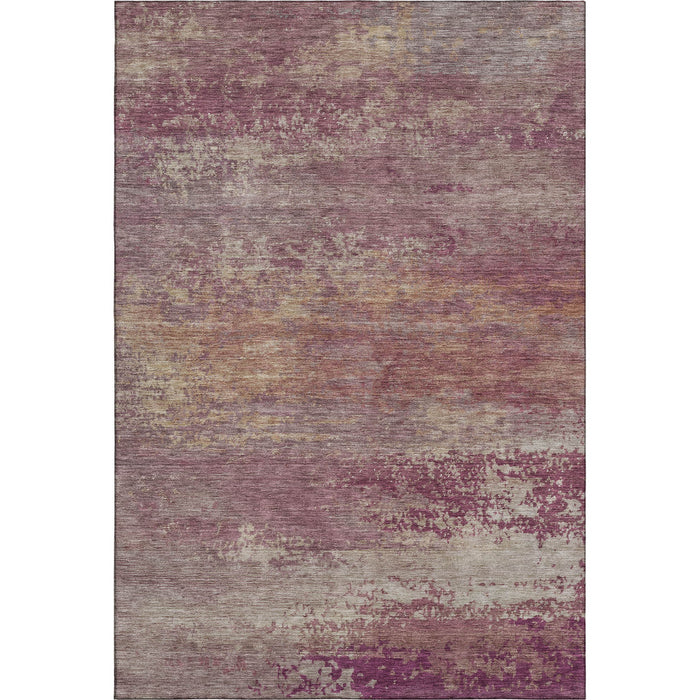 10' X 14' Abstract Washable Area Rug With UV Protection (717104) - Merlot / Beige