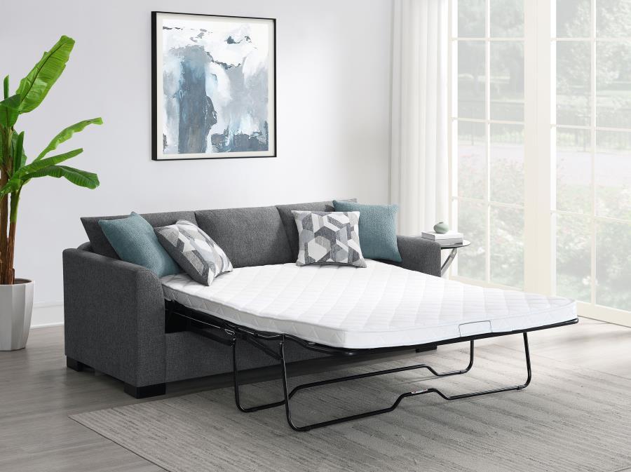 Storey - Upholstered Sleeper Sectional Chaise Sofa - Gray