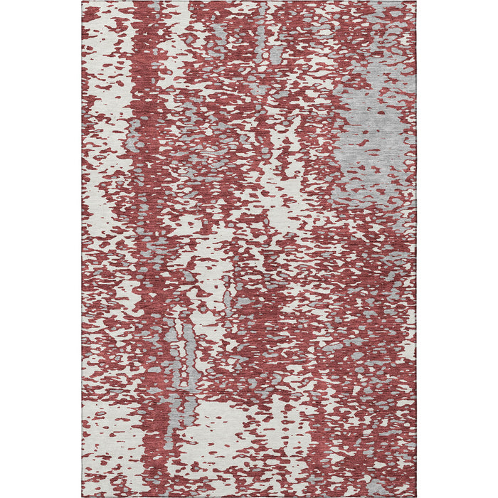 10' X 14' Abstract Washable Area Rug With UV Protection (675450) - Burgundy / Ivory / Gray
