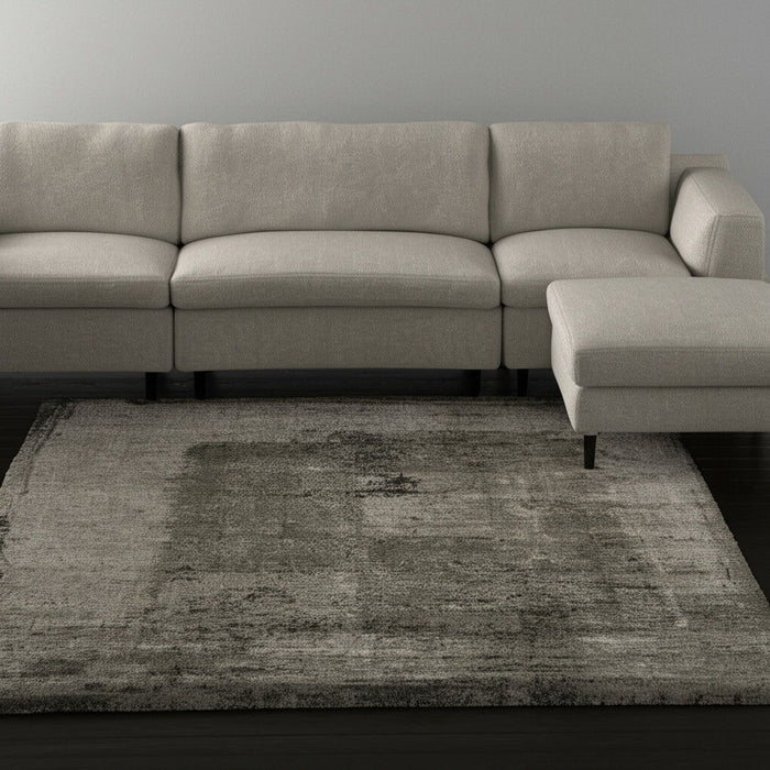 10' X 13' Abstract Distressed Area Rug - Green And Tan
