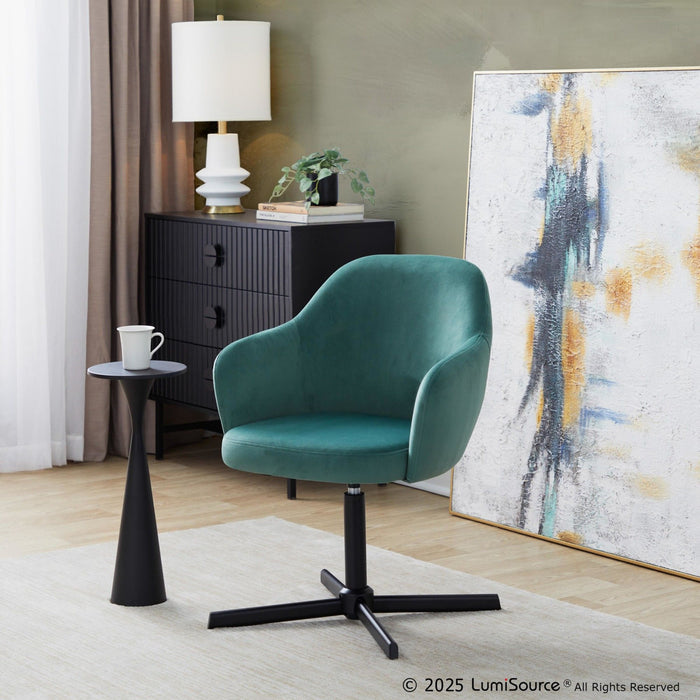 Buena - Swivel Accent Chair - Black Metal Base