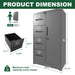 Giga metal vertical filing cabinet with 4 drawers and lock, steel construction, suitable for school or office storage.