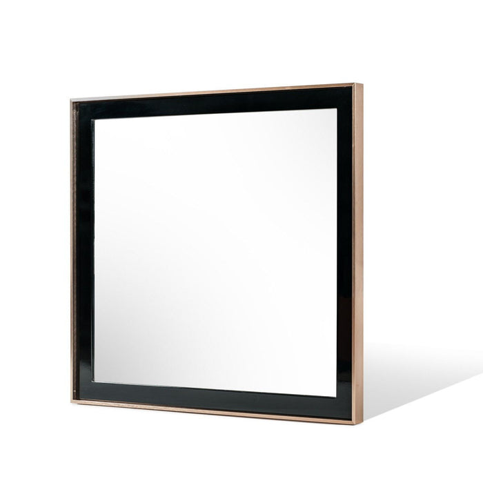 39" Framed Accent Mirror - Black / Rose Gold