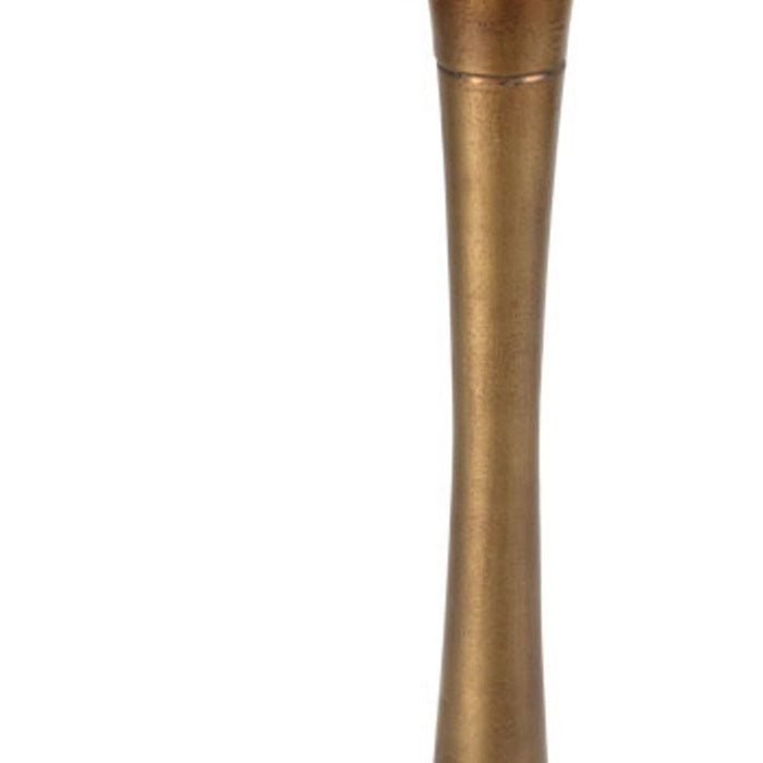36" Modern Marble And Burnished Pedestal Bistro Table - White / Gold