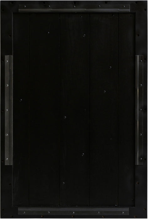 Element 50-inch mango wood wall art by Meridian Furniture featuring natural and black geometric panels for modern wall decor.