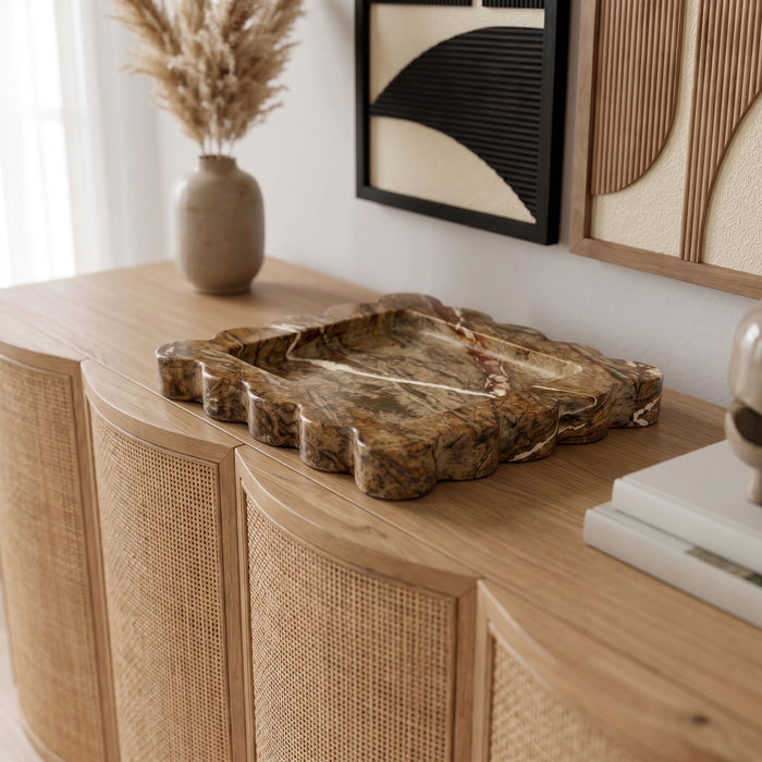 Elegant genuine marble tray by Meridian Furniture featuring a smooth surface and sleek design for stylish serving or decor.