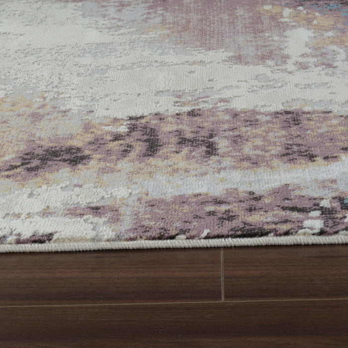 8' x 11' Abstract Distressed Area Rug - Beige And Blue