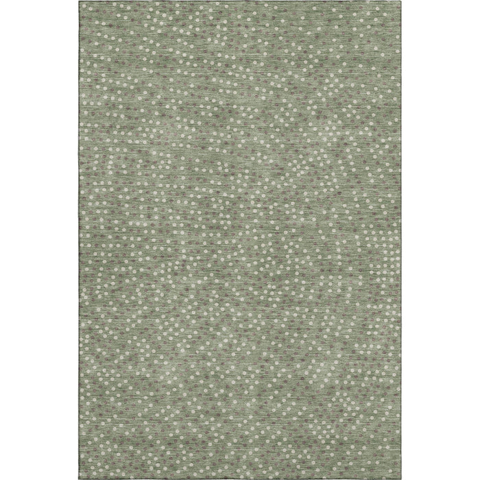 10' X 14' Polka Dot Washable Area Rug With UV Protection (680199) - Sage / Ivory / Taupe