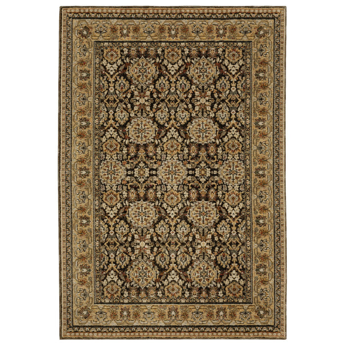 9' X 12' Oriental Area Rug - Brown And Gold