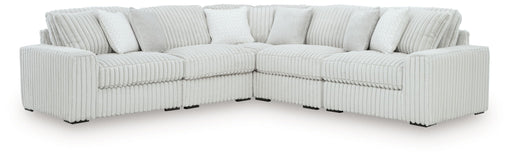 Signature Design by Ashley 5-piece sectional sofa, stationary sectional with plush cushions and modern fabric upholstery.