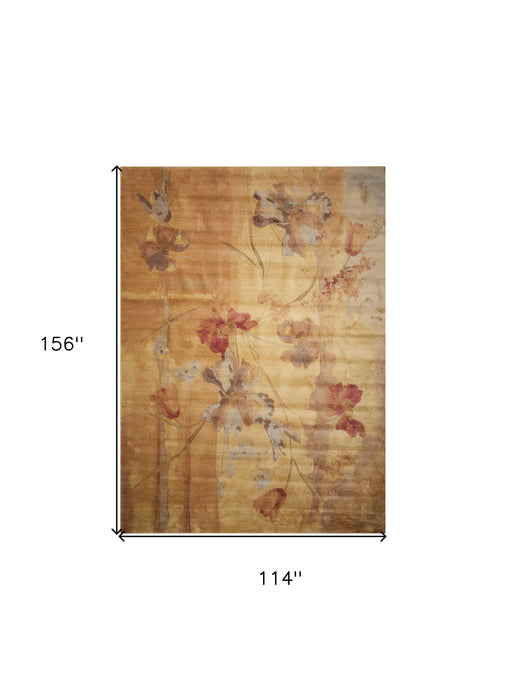 10' X 13' Floral Area Rug (555931) - Beige