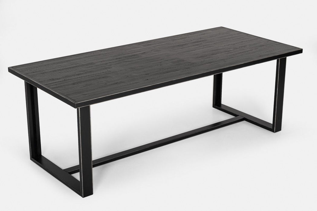 Solid Wood Metal Sled Base Dining Table - Black
