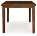 Signature Design by Ashley Ralene dining room counter table with a sleek wooden surface and modern metal legs.