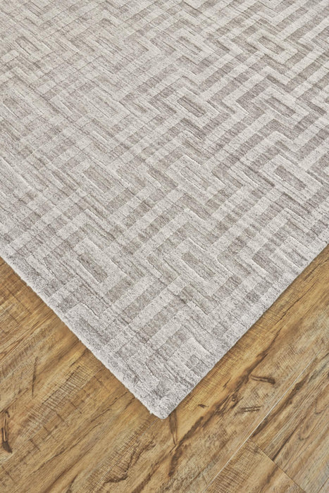 9' X 12' Geometric Hand Woven Area Rug (744370) - Silver / Gray