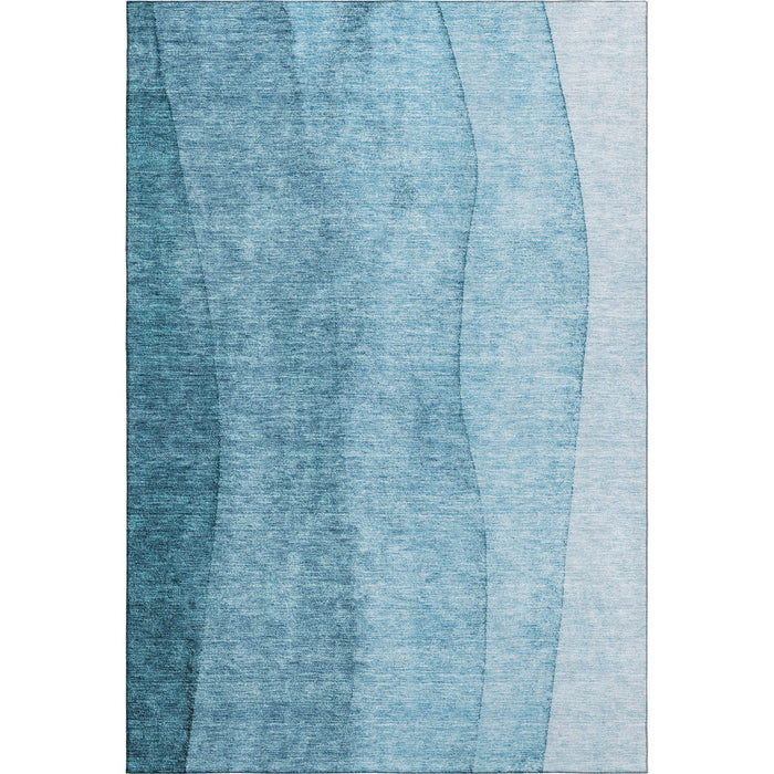 10' X 14' Ombre Washable Area Rug With UV Protection (656376) - Teal / Ivory
