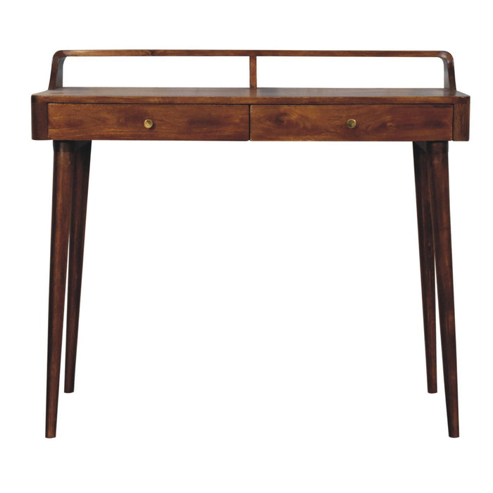 Solid Wood Solid Console Table With Shelf With Two Drawers (719173) - Brown