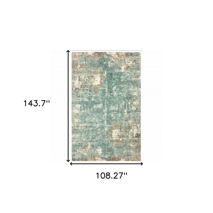 9' x 12' Abstract Pattern Indoor Area Rug - Blue And Gray