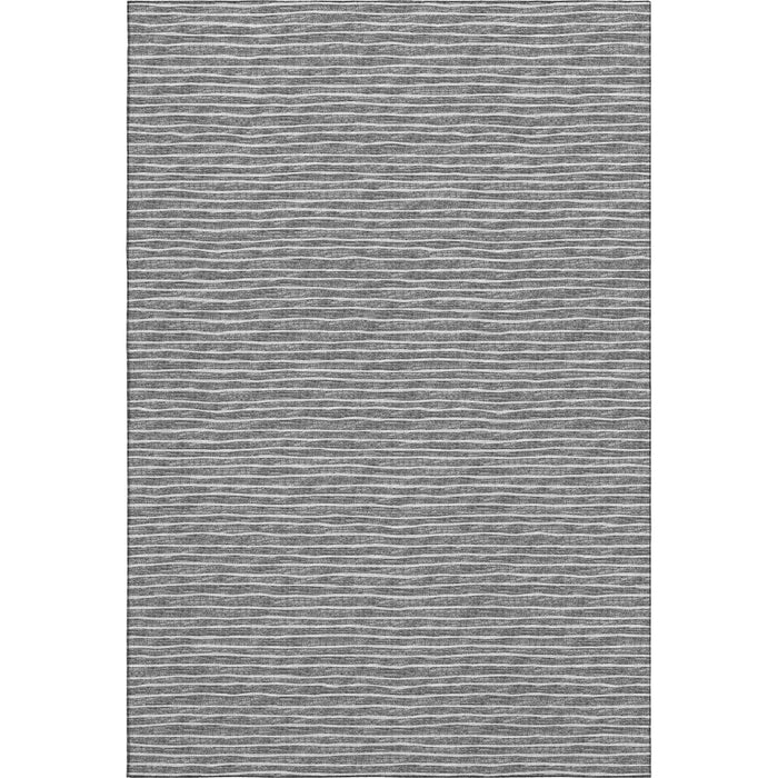10' X 14' Striped Washable Area Rug With UV Protection (645229) - Gray / Ivory