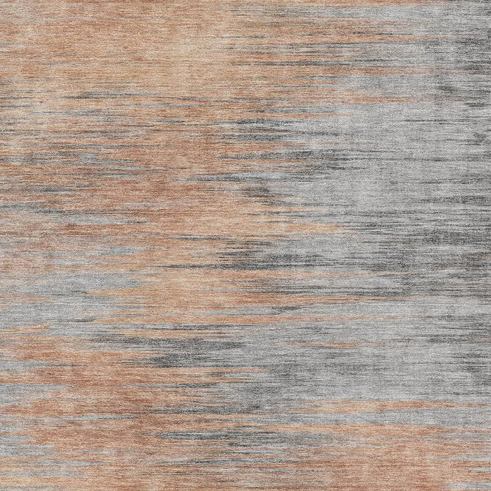 10' X 14' Abstract Washable Area Rug With UV Protection - Salmon And Gray