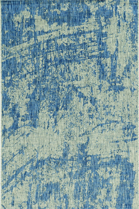 8' x 11' Abstract Brushstrokes UV Treated Indoor Area Rug - Gray Or Denim