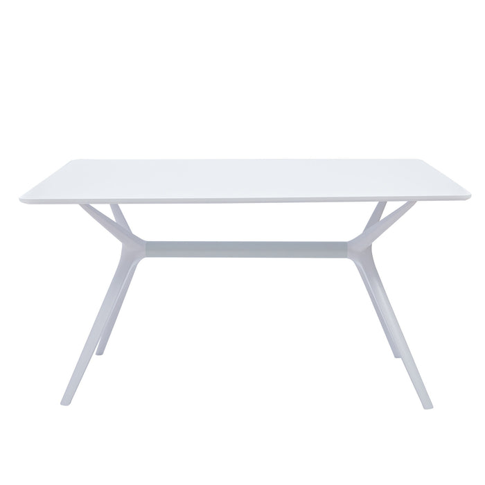 47" Wood And Heavy Duty Plastic Trestle Base Dining Table - White