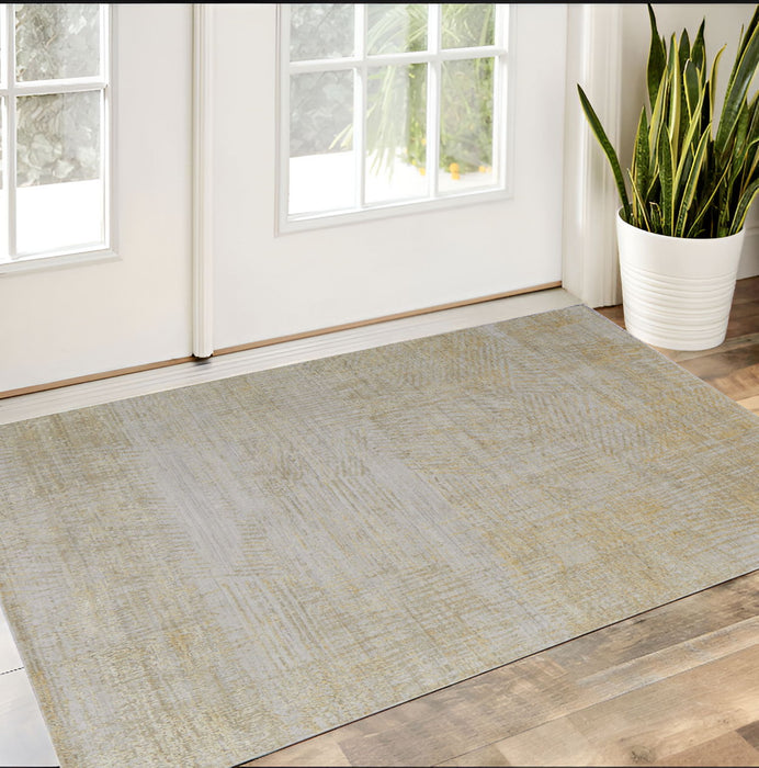 3' x 5' Abstract Hand Woven Area Rug - Yellow And Ivory