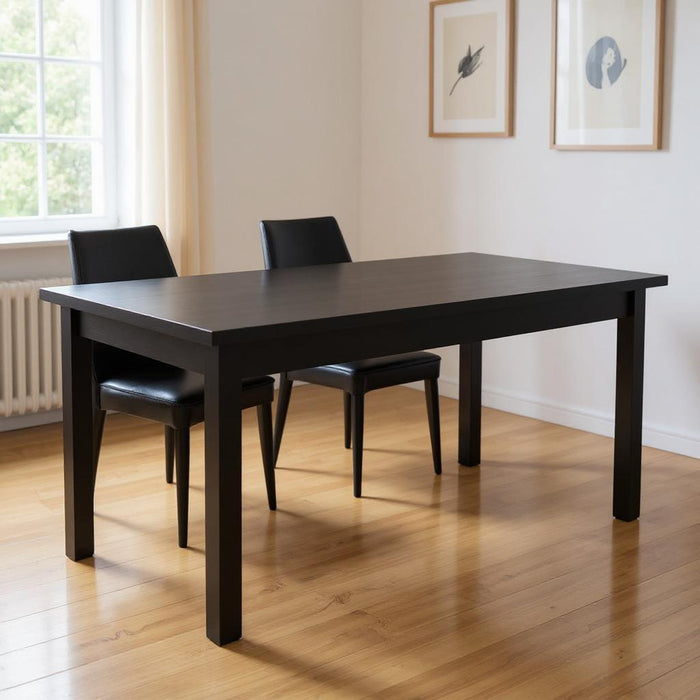 60" Solid Wood Dining Table - Black
