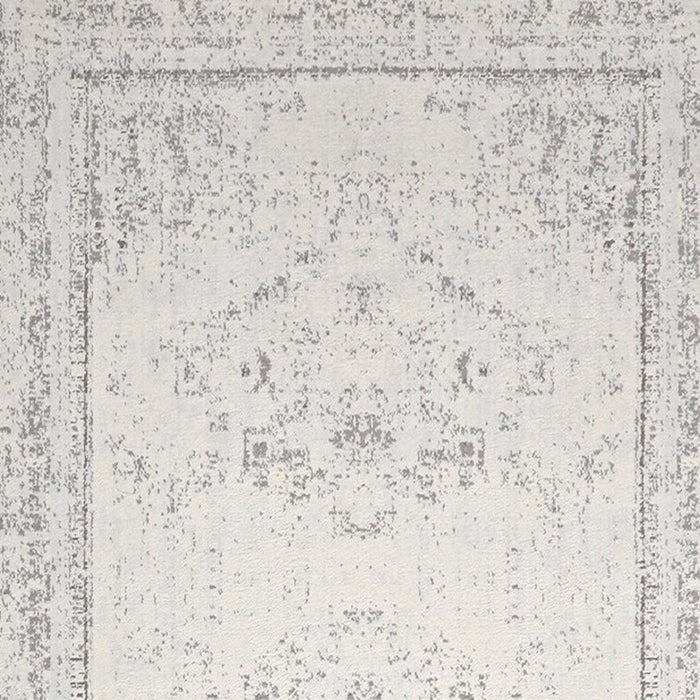 2' X 5' Medallion Washable Non Skid Area Rug (534023) - Gray / Ivory