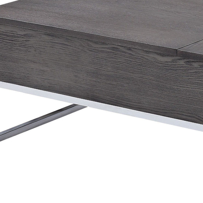 Rectangular Lift Top Coffee Table - Chrome And Gray Oak