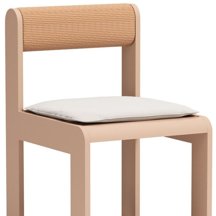 Slipcovered Aluminum Open Back Dining Side Chairs (Set of 2) - White / Natural
